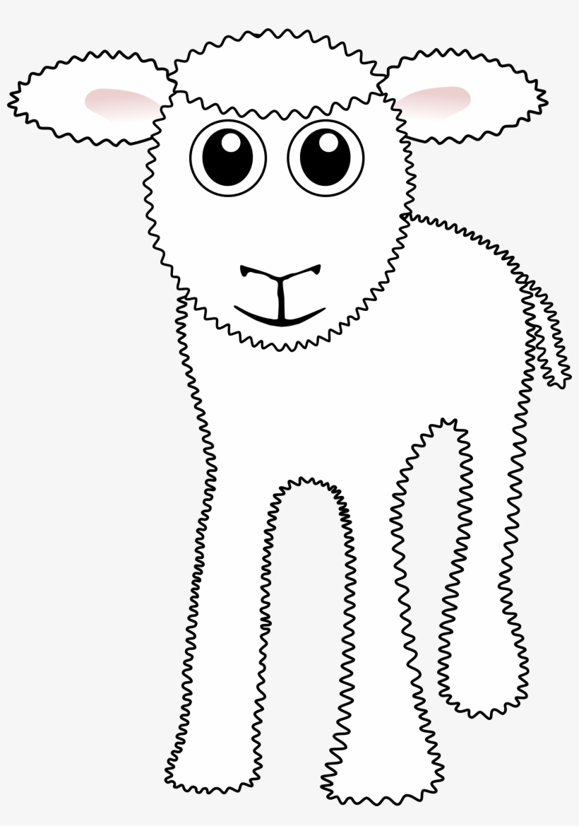 Funny White Lamb Cartoon Clipart Png, transparent png download