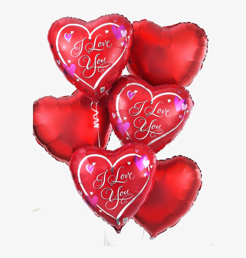 Valentines Balloons Png Graphic Transparent Library - Clear I Love You Heart Foil, transparent png download