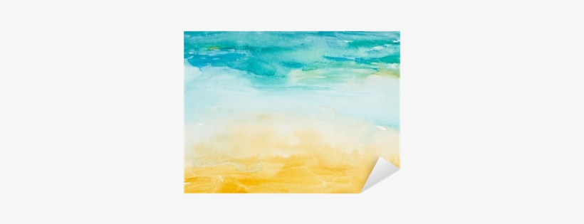 Color Strokes Watercolor Painting Art Sticker • Pixers® - Designart Pt6171-40-30 Abstract Sea Close Up Canvas, transparent png download