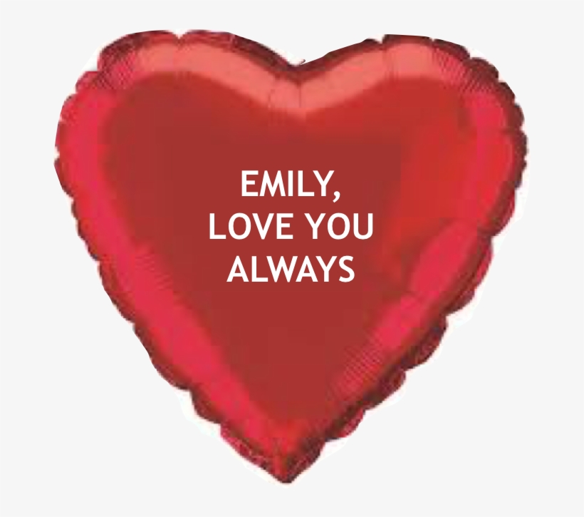 Customised 30 Inch Heart Shape Foil Balloon - Ballon Aluminium Coeur Rouge 45 Cm, transparent png download