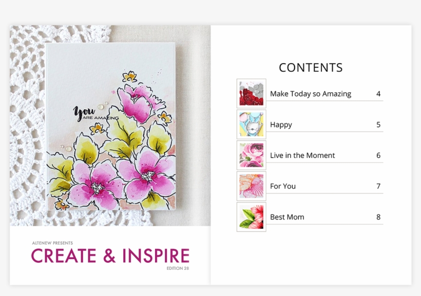 Our Monthly Ebook Is Packed With Video Tutorials, Written - Altenew Hibiscus Bouquet Clear Stamp Set Alt1543. Product, transparent png download