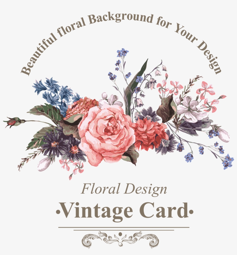 Banner Library Stock Bird Flower Euclidean Illustration - Vintage Flowers Vector Png, transparent png download