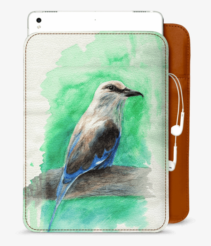 Dailyobjects Bird Watercolor Real Leather Sleeve Case - Jay, transparent png download
