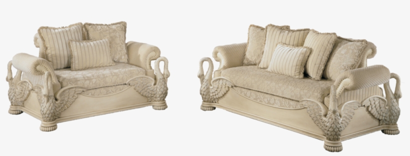 Svana Sofa Set - Avignon Swan Sofa - Nailhead, Carving By Myco Furniture, transparent png download
