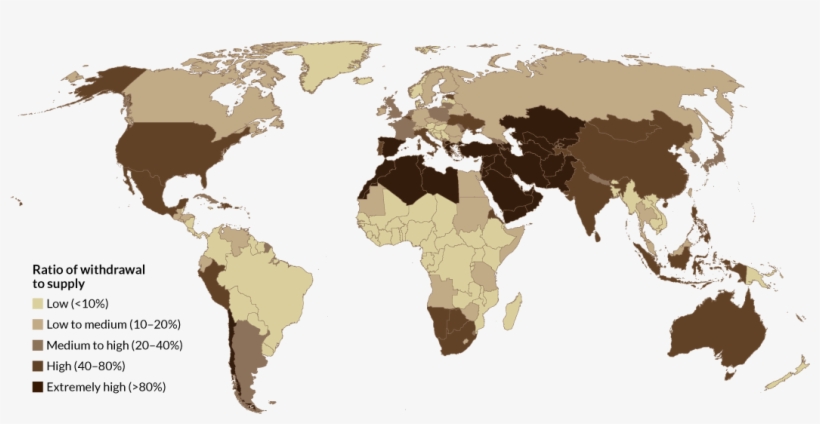 More Than 2 Billion People Lack Safe Drinking - Water Stress Map 2018, transparent png download