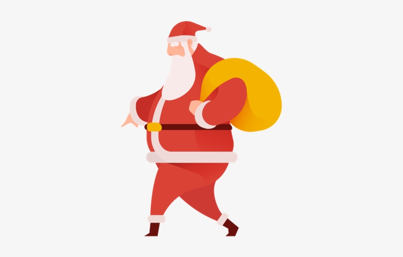 Premium Santa Flying Over Mountains Illustration Download - Illustration, transparent png download