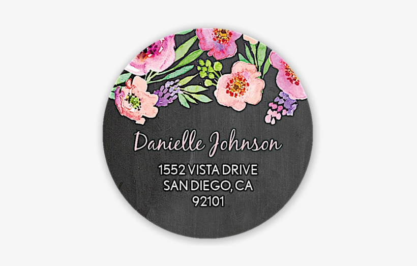 Watercolor Blossom Address Label - Watercolor Painting, transparent png download