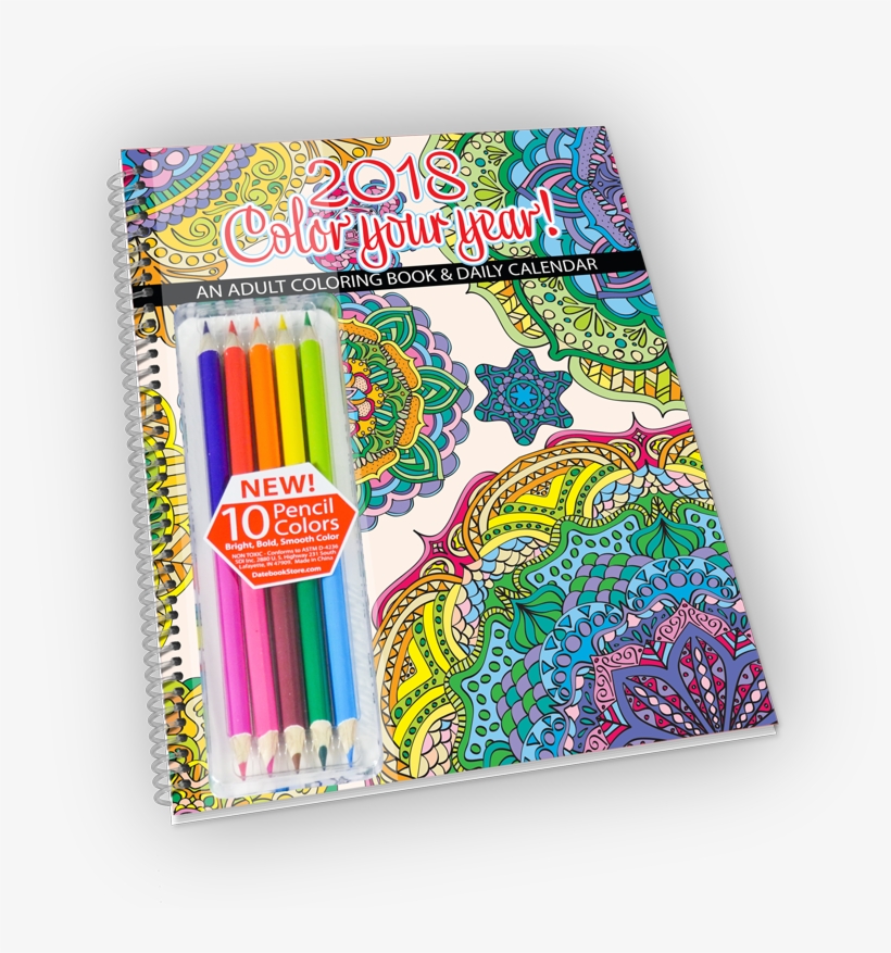 2018 Color - School Datebooks 2018 Calendar - Adult Coloring Calendar/planner, transparent png download
