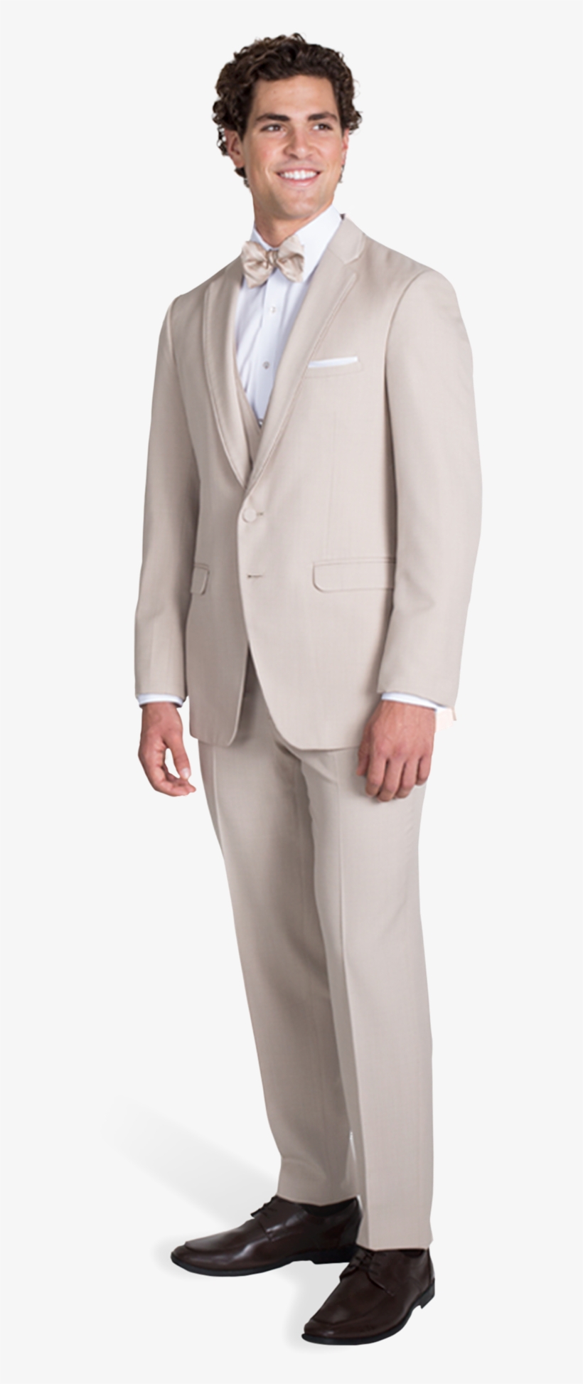 Tan Notch Lapel Suit - Suit, transparent png download