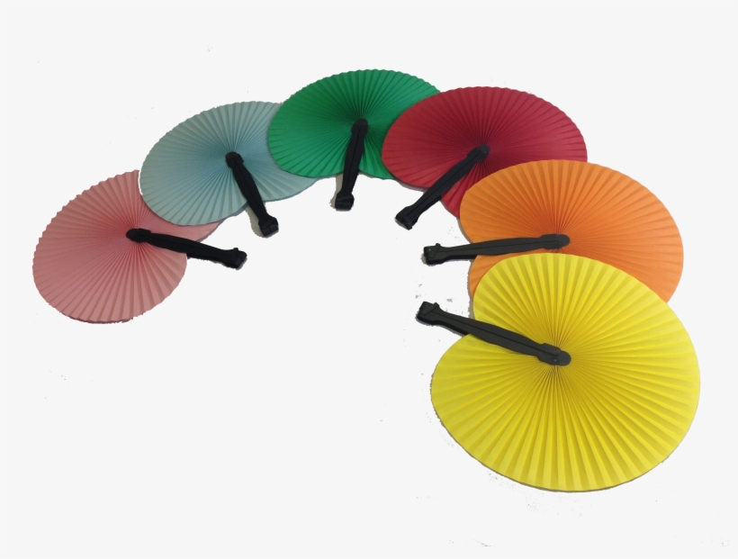 12 Pcs Assorted Color Paper Fans - Circle, transparent png download