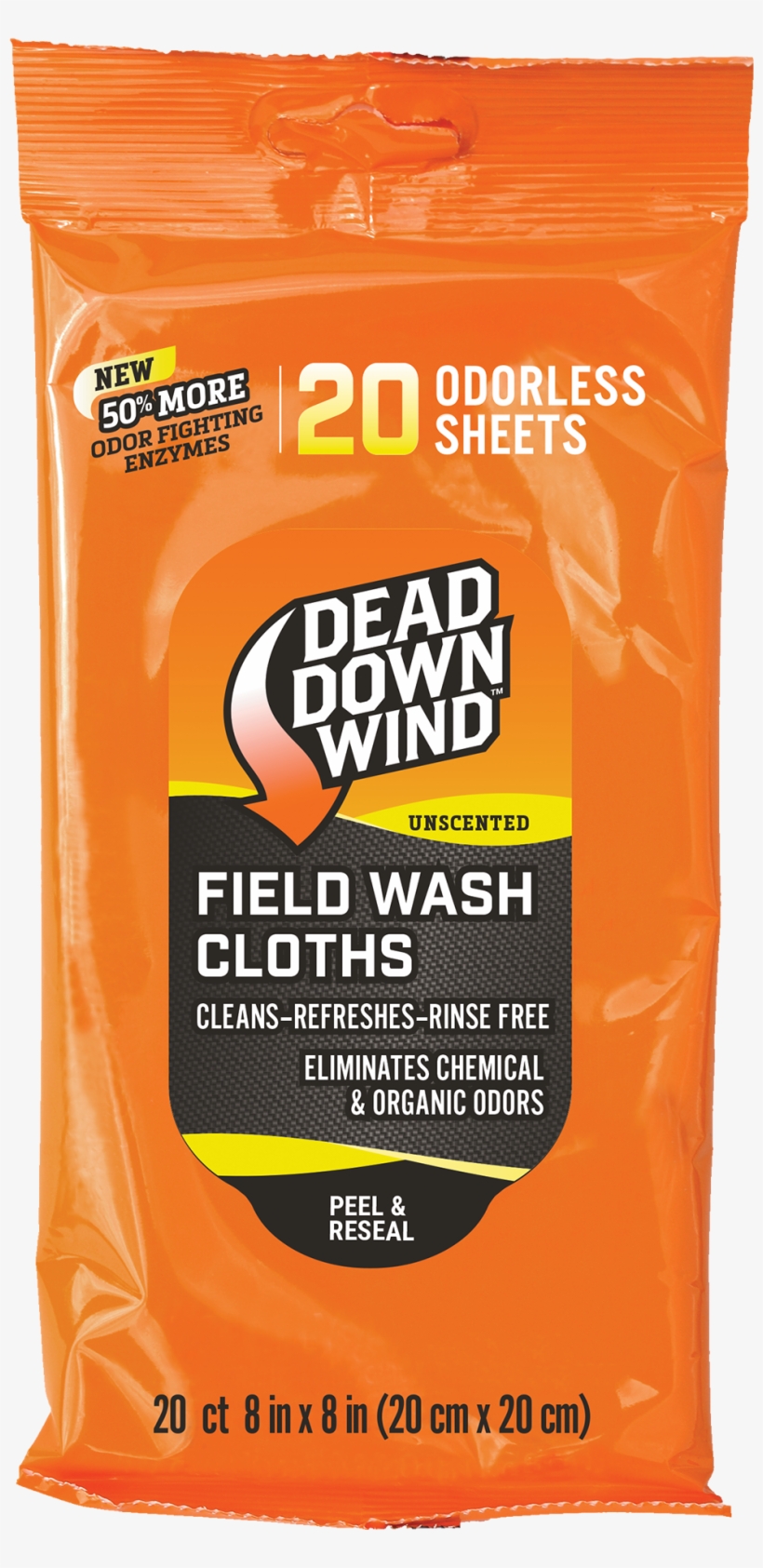 Dead Down Wind Field Wash Cloths, 20 Count - Dead Down Wind Dryer Sheets (2 Pack - 30 Sheets), transparent png download