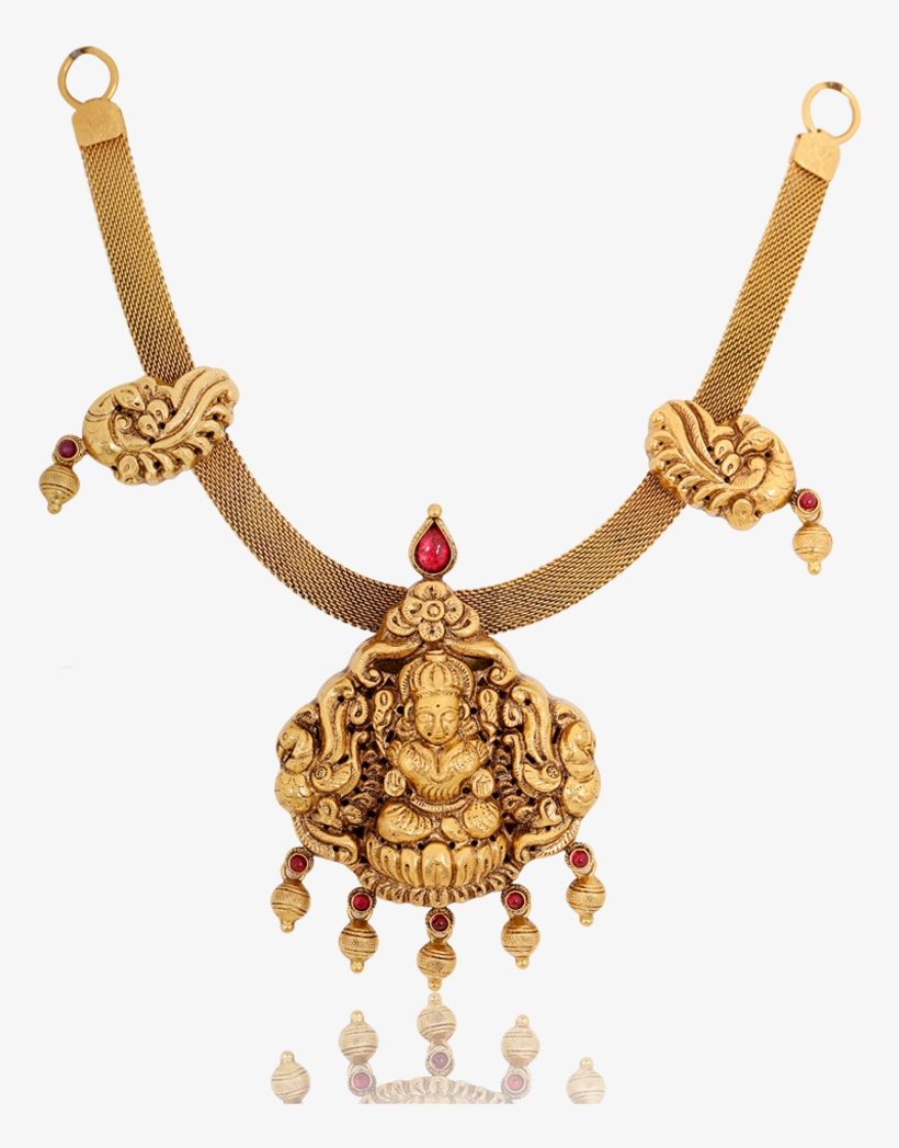 Glorious Goddess Lakshmi Gold Necklace - Necklace, transparent png download