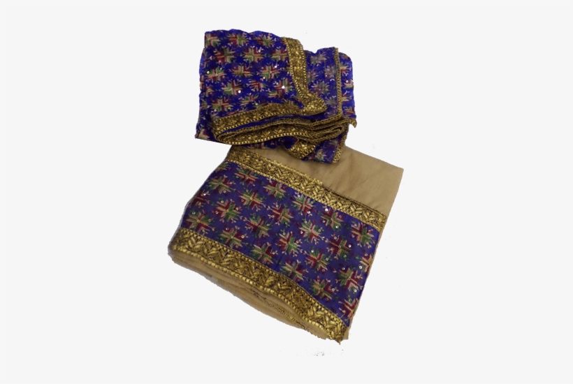 Blue Multicolor Phulkari Suit - Wool, transparent png download