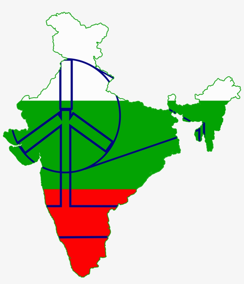 Flag Map Of India - India Capital On Map, transparent png download