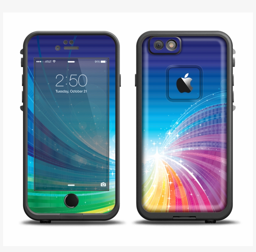 The Rainbow Hd Waves Apple Iphone 6 Lifeproof Fre Case - Iphone, transparent png download