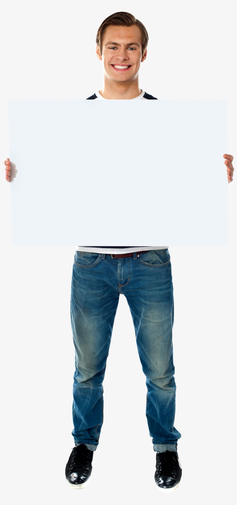 Men Holding Banner Free Commercial Use Png Image - Holding A Banner Png, transparent png download