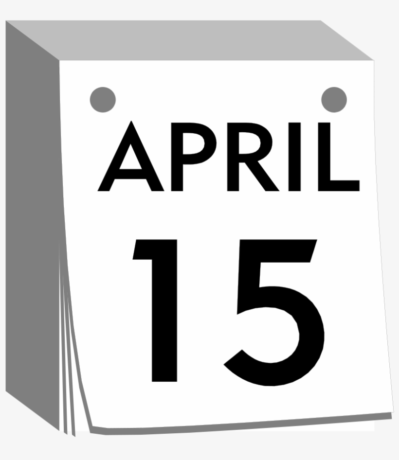Calendar Clipart Black And White - April 1, transparent png download