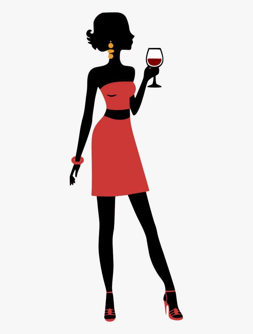 Cocktail Girl - Clip Art, transparent png download