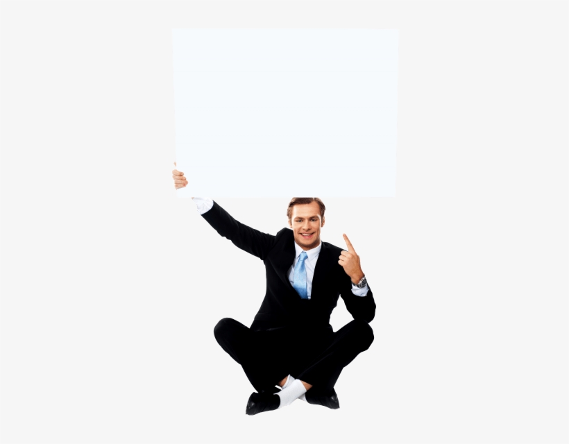 Free Png Businessmen Holding Banner Png Images Transparent - Person Pointing Up, transparent png download