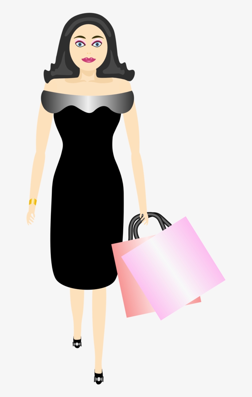 This Free Clipart Png Design Of Glamour Girl Shopping, transparent png download