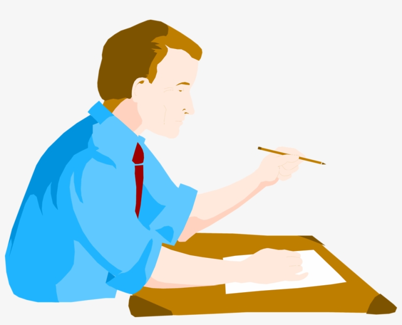 Svg Black And White Download Desk Free Stock Photo - Man Writing Clip Art, transparent png download