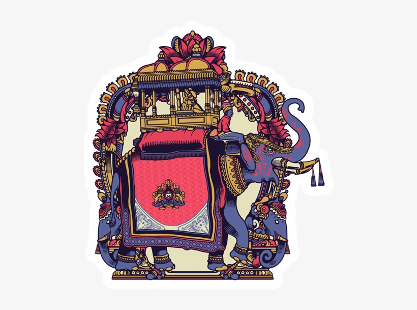 Royal Elephant Sticker - Royal Clipart Of Elephants, transparent png download