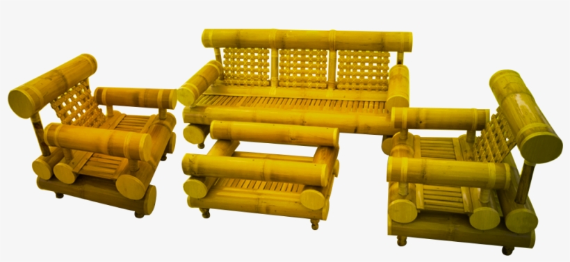 Keko Bamboo Set Of 2 Single Seat And 1 Triple Seat - Couch, transparent png download