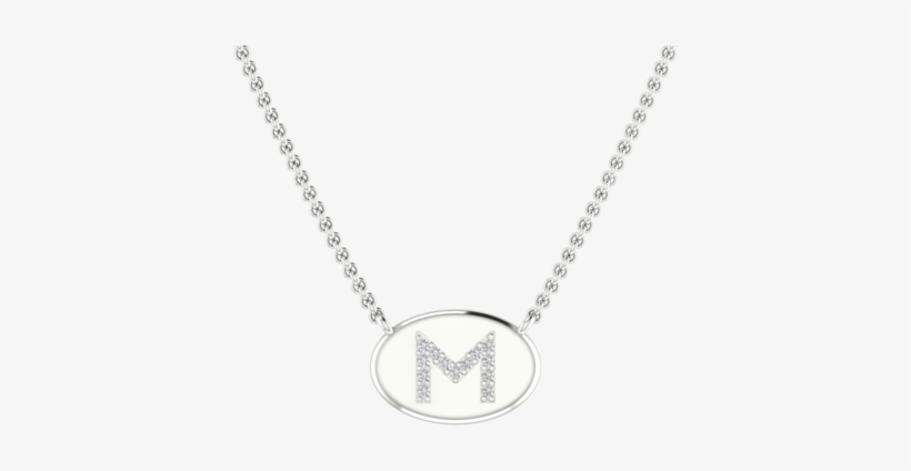 Oval Initial Signet Necklace - Necklace, transparent png download