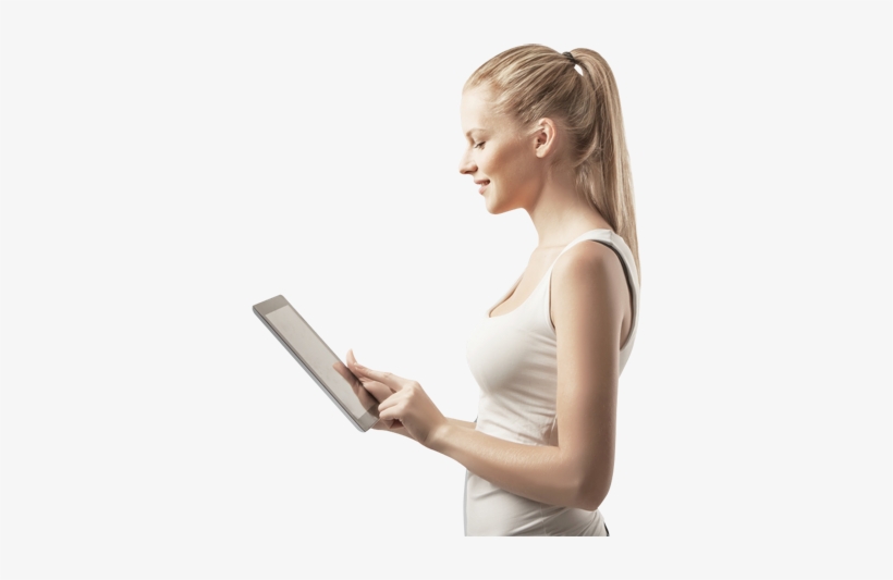 We Can Design And Set Up Your Own Branded Email Layout - Woman With Tablet Png, transparent png download