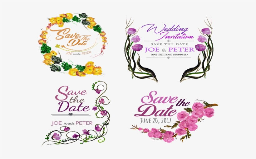 Design Water Color Logo - Wedding, transparent png download
