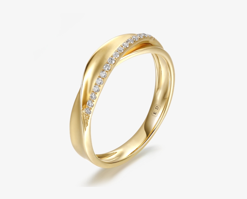 Elegant Curled Ribbon Diamond Wedding Ring - Engagement Ring, transparent png download