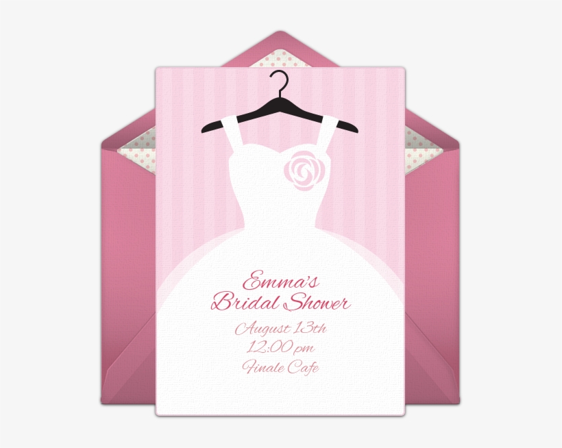 Wedding Dress Online Invitation - Greeting Card, transparent png download