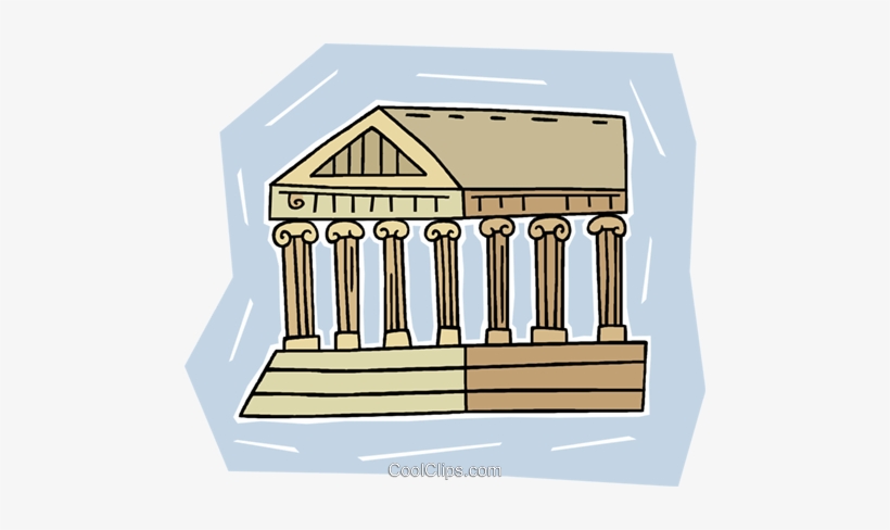 Greek Temple Facade Royalty Free Vector Clip Art Illustration - Tempio Greco Clipart, transparent png download