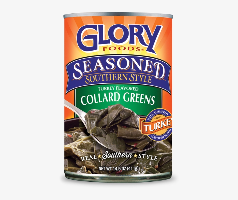 Seasoned Smoked Turkey Collard Greens - Glory Foods Seasoned Mustard Greens, Southern Style, transparent png download