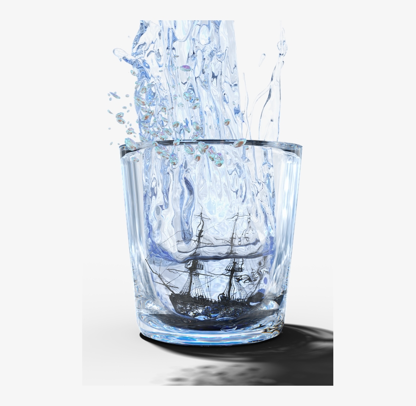 Glass, Ship, Ship Wreck, Casting, Drinking Glass, Water - เท น้ำ Png, transparent png download