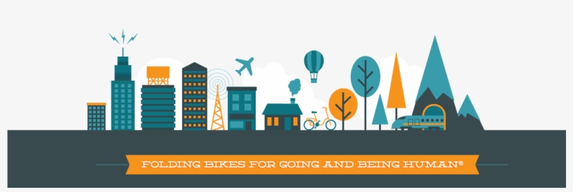 Folding Bikes For Going And Being Human - City Png Design, transparent png download