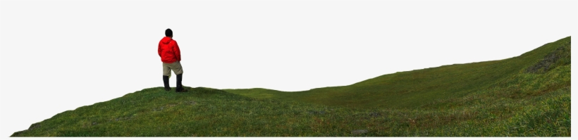 Man Gazing Upon A Majestic Mountain Vista - Hill, transparent png download