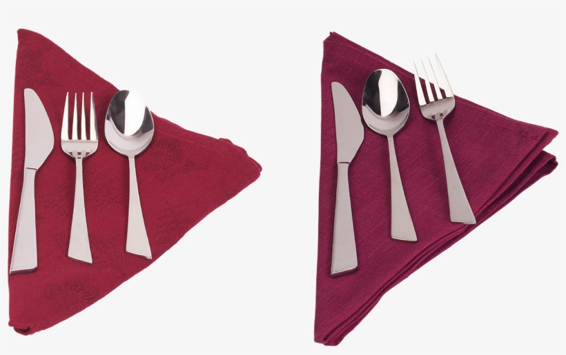 Knife Fork And Spoon - Napkin With Silverware Png, transparent png download