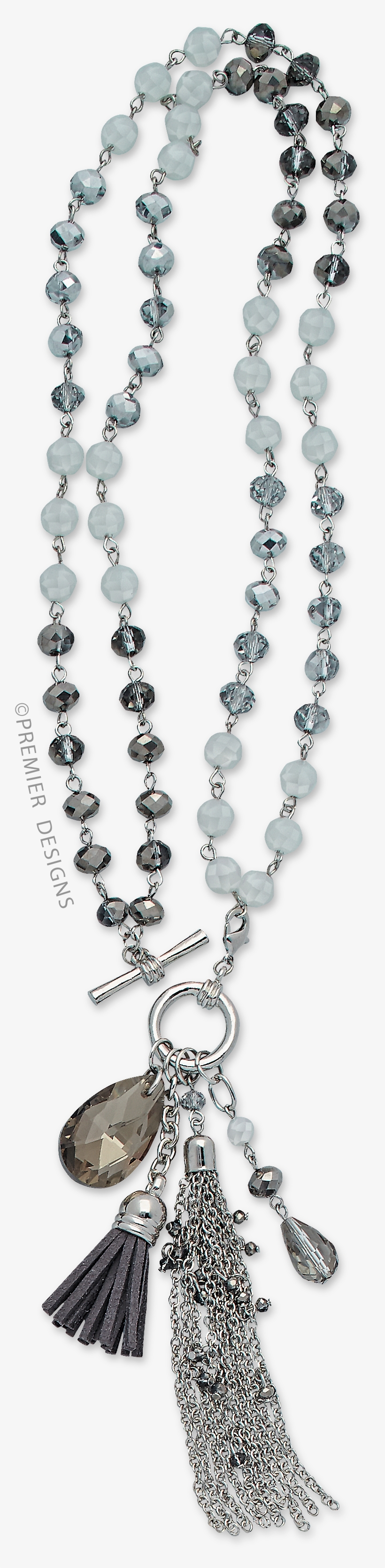 Imitation Rhodium Plated, Glass, Faux Leather, 18"/32", transparent png download