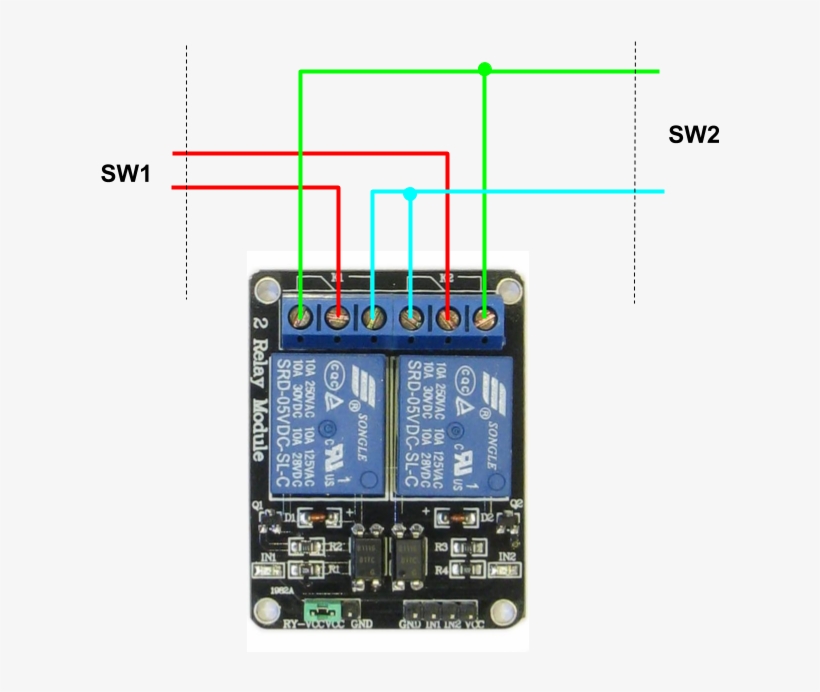 Relay Blocks In A Serial Lighting Circuit - 4 Channel 5v Relay Control Board Module, transparent png download