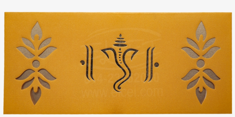 Home Hindu Wedding Cards Gold Board Card With Exquisite - Motif, transparent png download