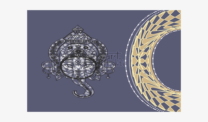 Ganesha Gold Spiral Violet - Illustration, transparent png download