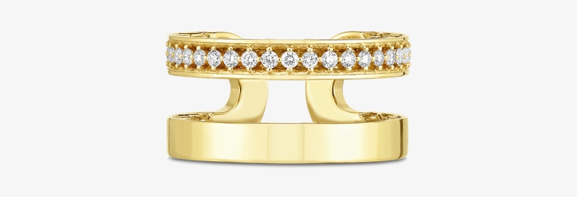 Roberto Coin Double Symphony Golden Gate Ring With - Roberto Coin Double Symphony Diamond & 18k Yellow, transparent png download