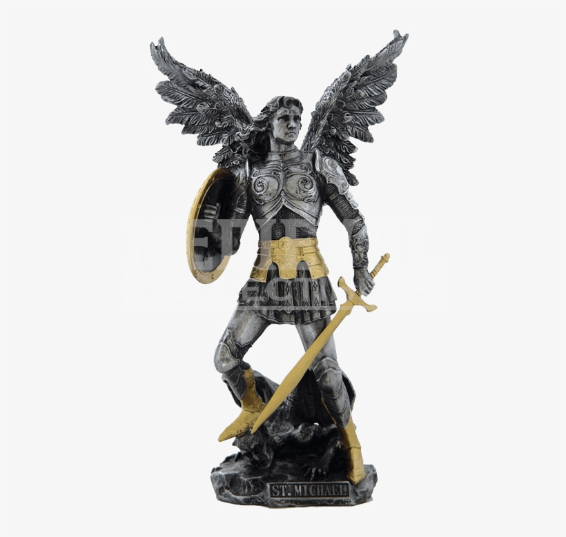Gold Pewter St Saint Michael Archangel Patron Of Police, transparent png download