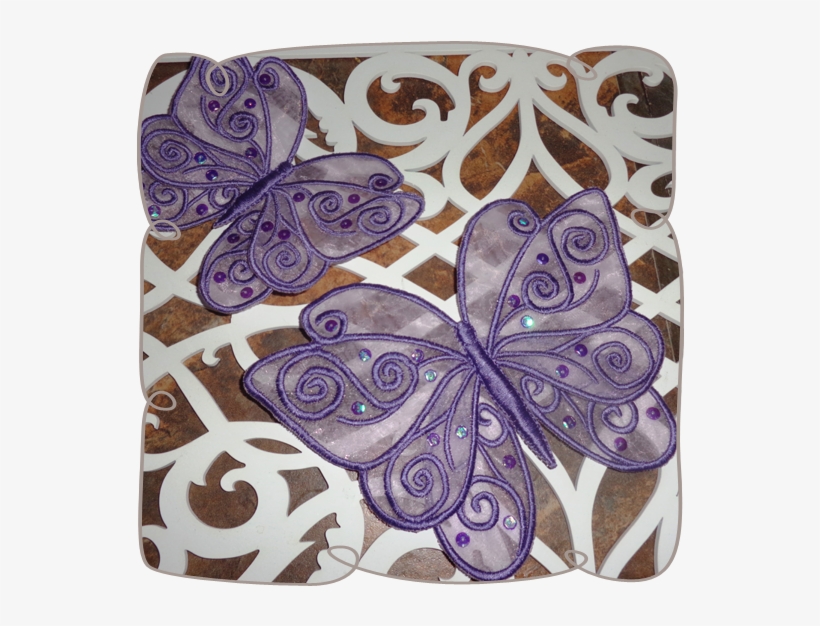 Organza Lace Butterfly - 3d Organza Butterfly Embroidery Designs, transparent png download