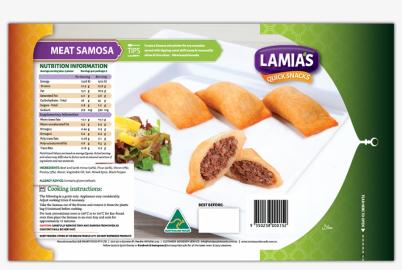 Meat Samosa Nutri 1 - Chicken As Food, transparent png download