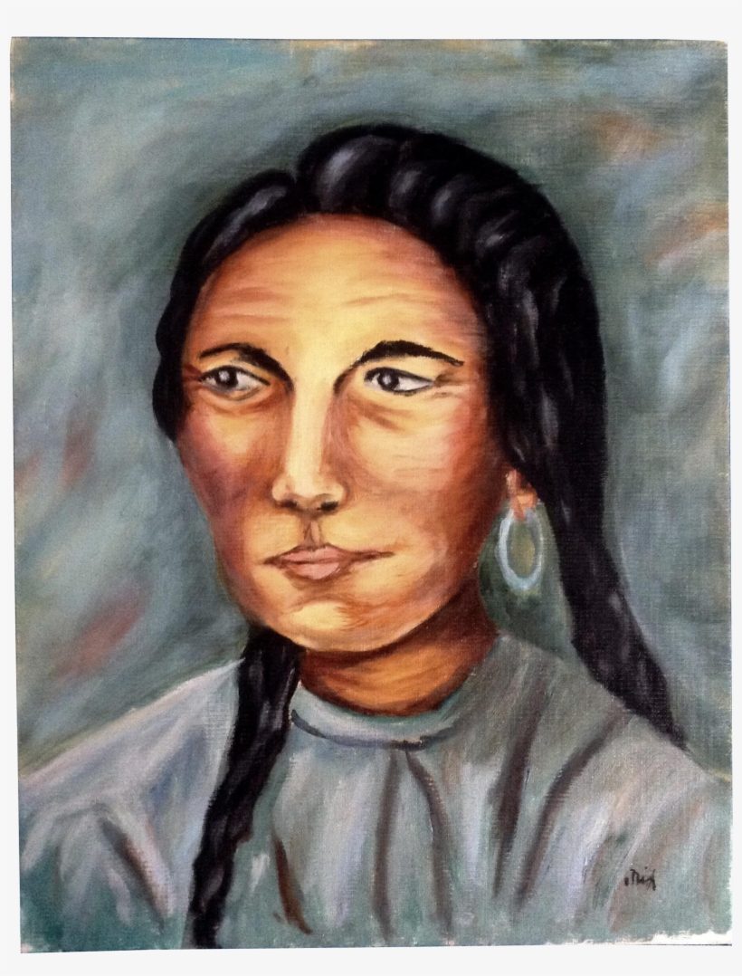 Dot Nix, Indian Woman Portrait Oil Painting On Canvas - Oil Painting, transparent png download