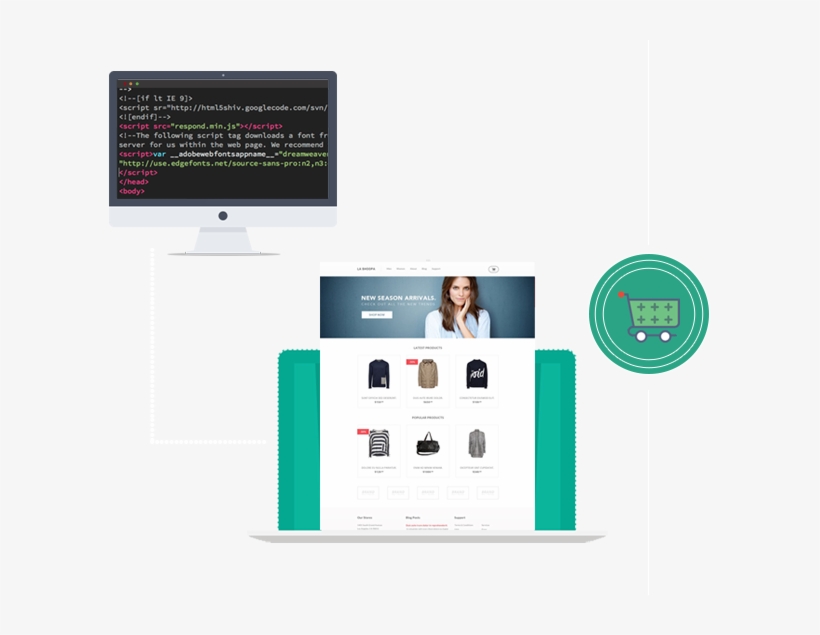 Commerce Website Development - Psd Шаблоны Интернет Магазинов, transparent png download