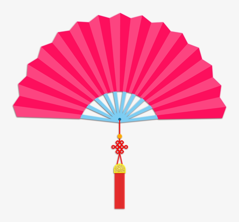 Happy Romantic Red Fan Transparent Png Element - Hand Fan, transparent png download