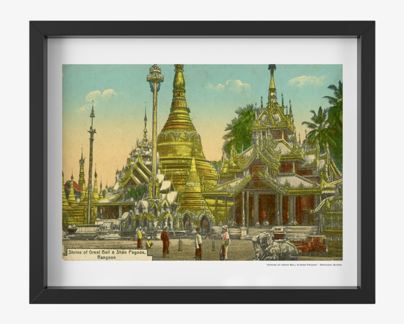 Vintage "shrine Of The Great Bell Temple" - Myanmar, transparent png download